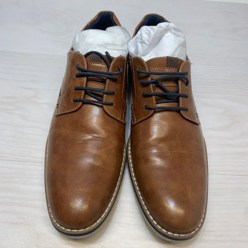 Freeman Morgan Memory Foam Men's Oxford Dress Shoes F118002 Brown Blue Size 11 M
